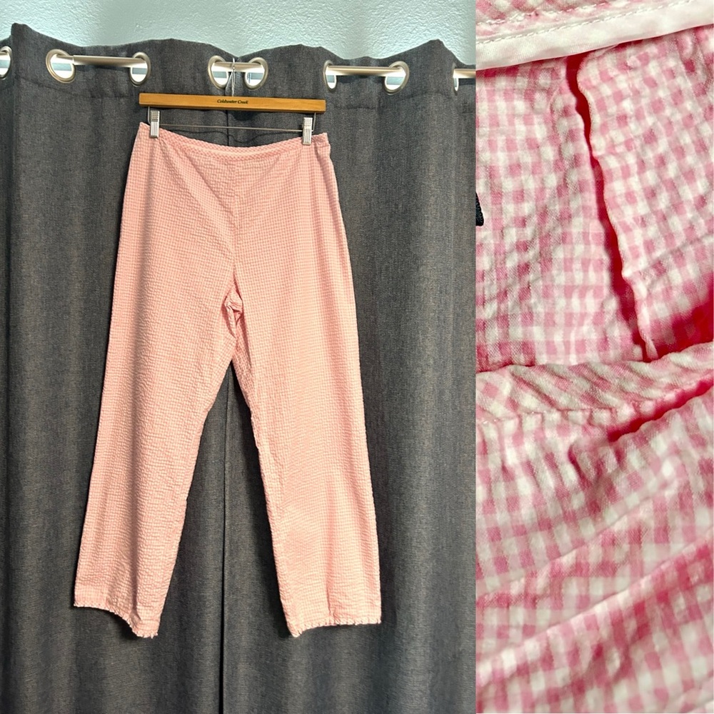 Vintage WILLI SMITH Pink Gingham Seersucker Pants, Size 8